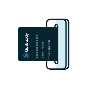 Pay with GasBuddy - Apply for Gas Card - Bank Card Being Swiped Icon